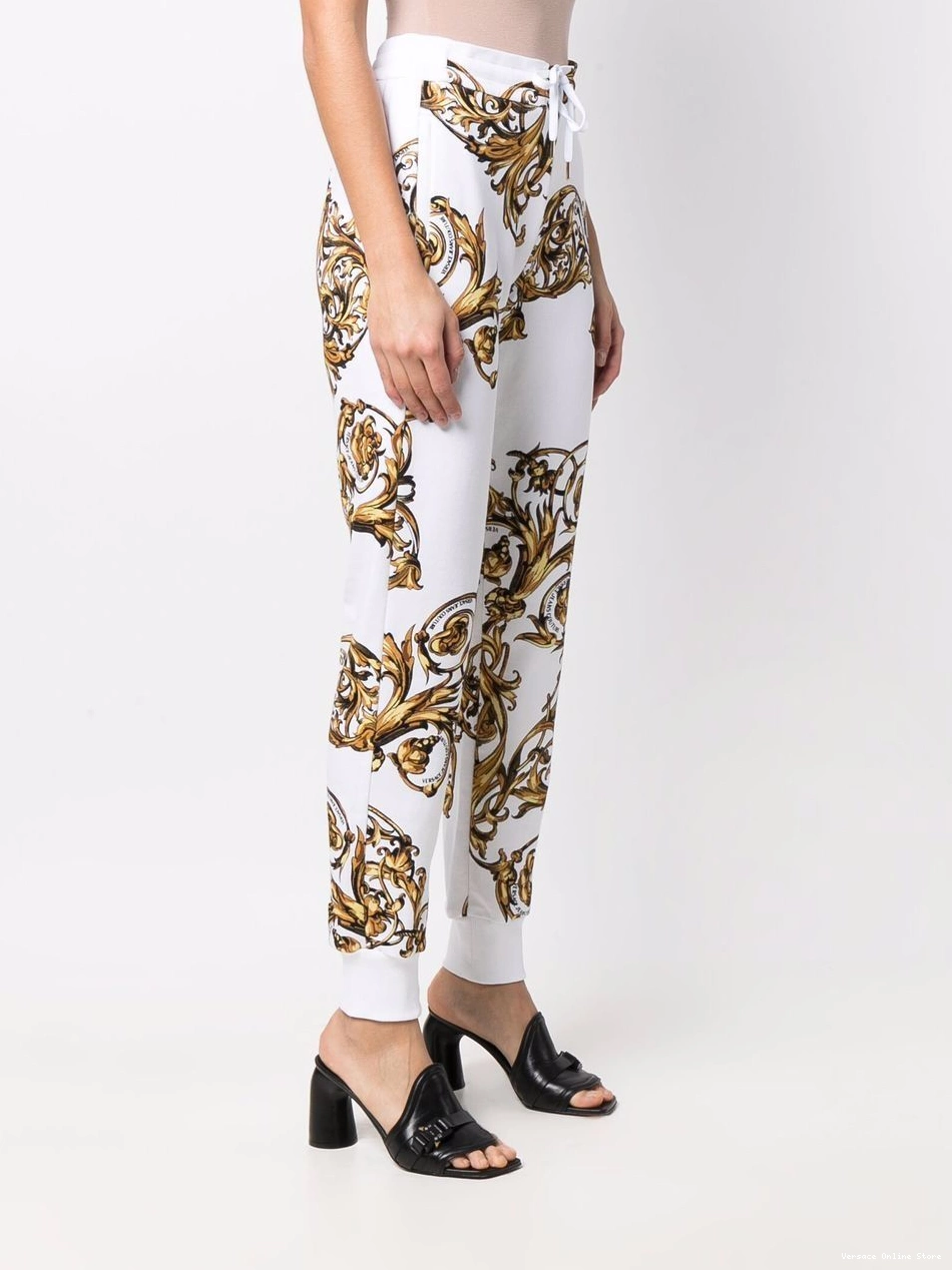 Affordable track Women Couture pants Versace baroque-pattern Jeans 0823